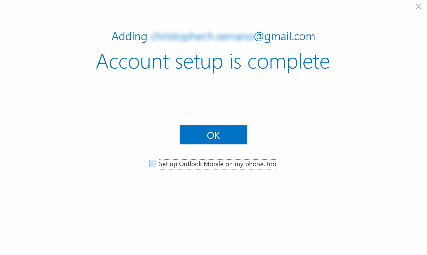 set up gmail in outlook 2016