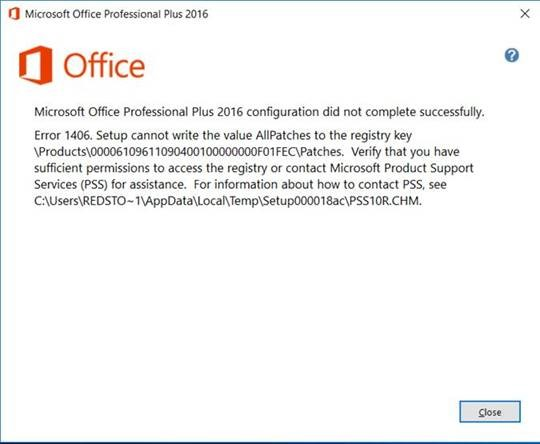 Microsoft Office 2013 and 2016 DIA Playback error: 